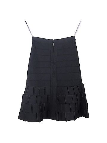 Herve Leger  Herve Leger Tiered Mini Skirt in Black Rayon (view 2)