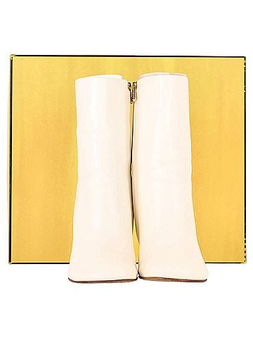 Fendi Fendi First Ankle Boots in White Leather (view 2)