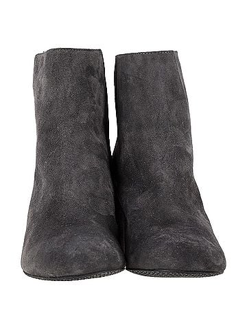 Stuart Weitzman Stuart Weitzman Bacari Block-eel Ankle Boots in Grey Suede (view 2)