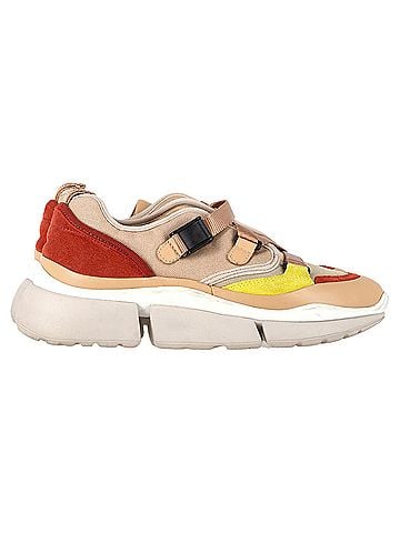 Chloé  Chloé Sonnie Low-Top Sneakers in Multicolor Mixed Media (view 1)