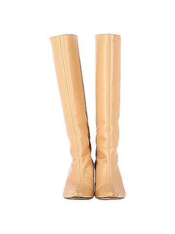 by FAR By Far Stevie Knee Boots in Beige Leather (view 2)