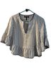 BCBGMAXAZRIA Stripes White Blue 3/4 Sleeve Top Size M - photo 1