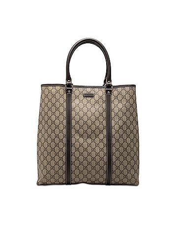 Gucci Gucci GG Supreme Tote Bag 223668 Beige Brown Leather Women's GUCCI (view 1)