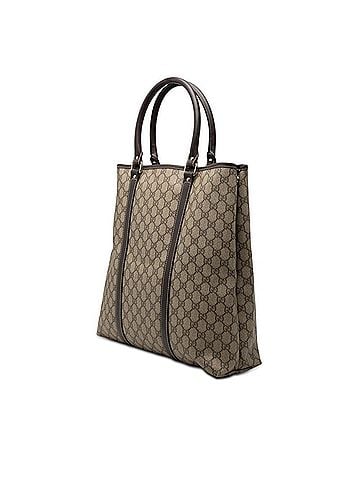 Gucci Gucci GG Supreme Tote Bag 223668 Beige Brown Leather Women's GUCCI (view 2)