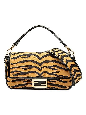 Fendi Fendi Mamma Bucket Tiger Handbag Shoulder Bag 2WAY 8BR600 Yellow Black Canvas Leather Women's FENDI (view 1)