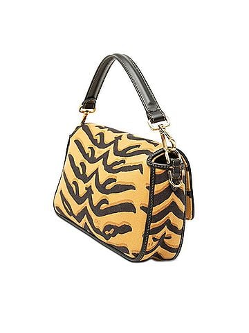 Fendi Fendi Mamma Bucket Tiger Handbag Shoulder Bag 2WAY 8BR600 Yellow Black Canvas Leather Women's FENDI (view 2)