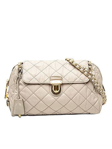 Prada Prada Logo Chain Handbag Shoulder Bag Crossbody Beige Nylon Women's PRADA (view 1)