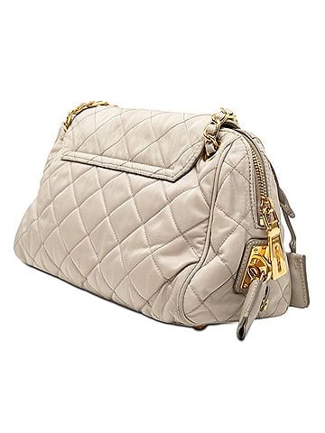 Prada Prada Logo Chain Handbag Shoulder Bag Crossbody Beige Nylon Women's PRADA (view 2)