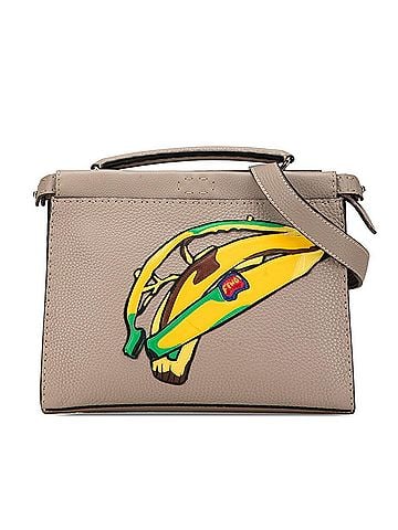 Fendi Fendi Selleria Peekaboo Fit Mini Banana Handbag Shoulder Bag 2WAY 7VA422 Greige Multicolor Leather Women's FENDI (view 1)