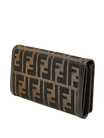 Fendi Fendi Zucca Long Wallet 30851 Black Brown Canvas Leather Women's FENDI (view 2)