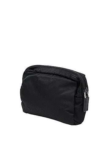 Prada Prada Triangle Logo Plate Handbag Pouch Black Nylon Leather Women's PRADA (view 2)