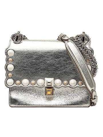 Fendi Fendi Mini Kanai Chain Shoulder Bag 8M0381 Silver Leather Women's FENDI (view 1)