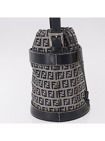Fendi Zucchino Canvas Navy Canvas Handbag (view 2)
