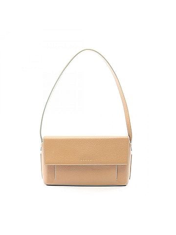 Loewe Loewe logo shoulder bag/handbag, leather, women's, beige. (view 1)