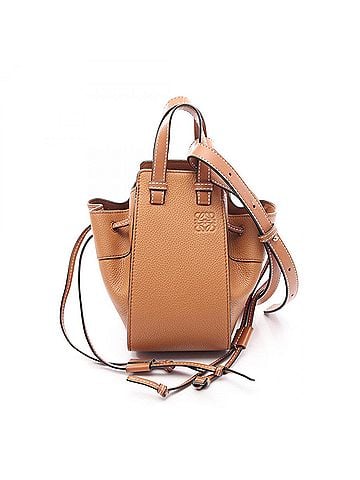 Loewe Loewe Hammock Drawstring Bag Mini 2-Way Handbag Leather Women's Brown (view 1)