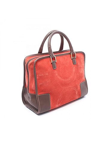 Loewe Loewe Amazona 32 Handbag, Suede Leather, Women's, Red/Brown (view 2)