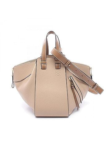 Loewe Loewe Hammock Small 2-Way Leather Handbag for Women, Beige (view 1)