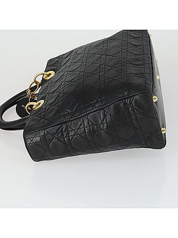 Dior Lady Cannage Matelassé Black Leather Tote Bag Bag (view 2)