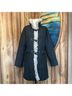 Larry Levine Black Gray Coat Size S - photo 3
