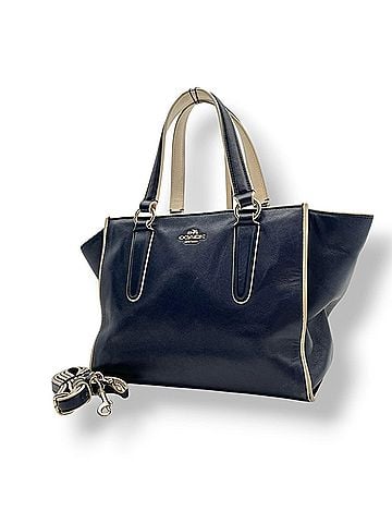 Coach COACH Crosby Carryall Handbag Shoulder Bag Leather Navy Crossbody Women's S58 (view 1)