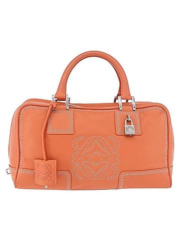 Loewe Anagram Handbag Leather Orange Leather Handbag (view 1)