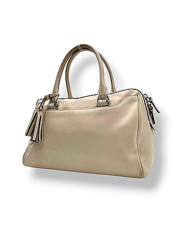 Coach Coach Legacy Hailey Satchel Handbag, Leather, Beige, with Tassel Charm, Women's, S20 (view 1)