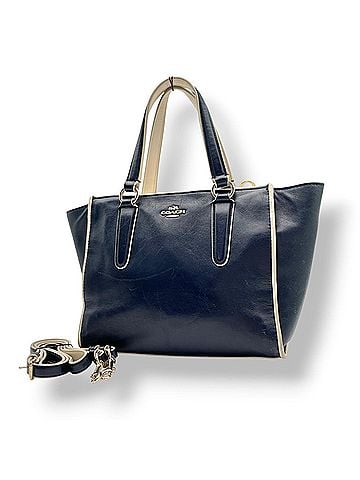 Coach Coach Crosby Carryall 35324 Leather Handbag Shoulder Bag Navy Women's S21 (view 1)