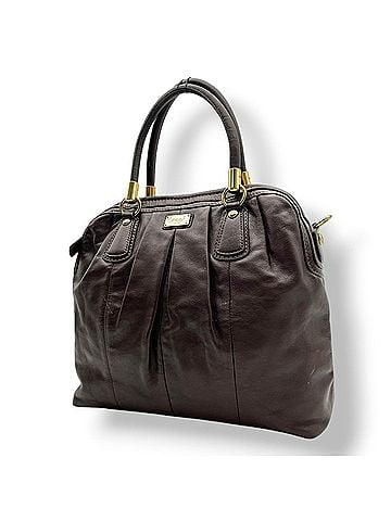 Coach COACH Kristin Leather Pleated Satchel Handbag Tote Bag Brown Women's 15339 S58 (view 1)