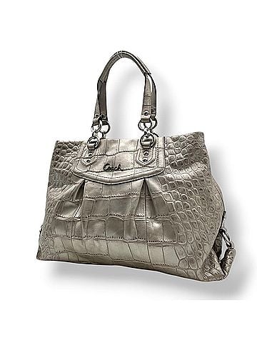 Coach COACH Ashley Embossed Carryall Tote Bag Handbag Leather Silver Women's F20345 S20 (view 1)