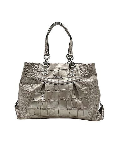 Coach COACH Ashley Embossed Carryall Tote Bag Handbag Leather Silver Women's F20345 S20 (view 2)