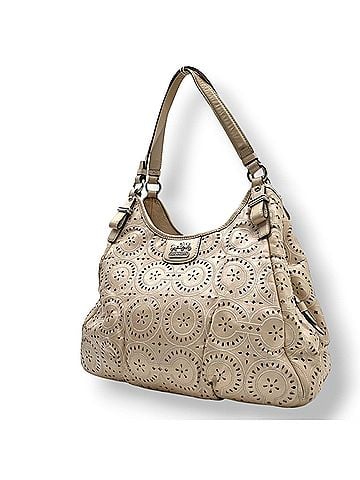 Coach Coach Madison Lace Leather Maggie Shoulder Bag Pink Beige Tote for Women S20 (view 1)