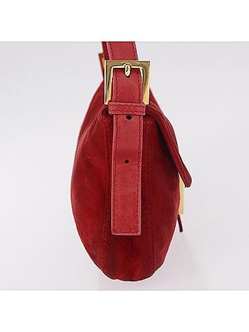 Fendi Baguette Bag Leather Red Suede Shoulder Bag Bag (view 2)