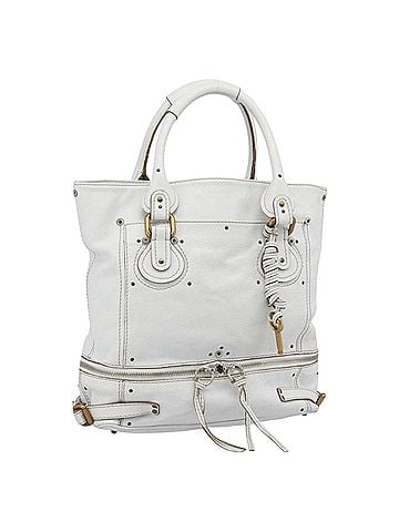 Chloé Paddington Lock Tote Leather White_Gold Leather Tote Bag Bag (view 1)