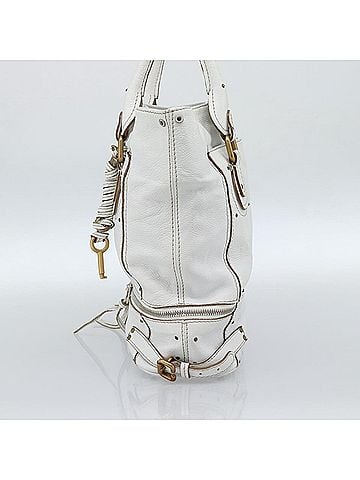 Chloé Paddington Lock Tote Leather White_Gold Leather Tote Bag Bag (view 2)