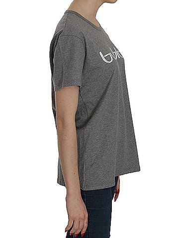 Byblos Cotton Grey Short Sleeve Round Neck Top T-shirt Women's Blouse (view 2)