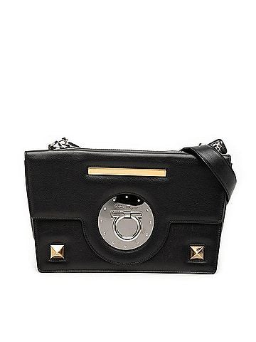 Salvatore Ferragamo Salvatore Ferragamo Gancini Shoulder Bag, One-Shoulder Handbag, DH-21 4876, Black Leather, Women's. (view 1)