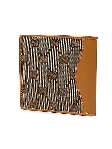 Gucci Gucci GG Canvas Bi-fold Wallet, Beige Brown Leather, Women's GUCCI (view 2)