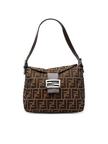 Fendi Fendi Zucca Mamma Baguette Shoulder Bag, One-Shoulder Handbag, 2355?264260?009, Brown Canvas Leather, Women's FENDI (view 1)