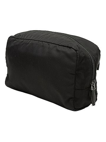 Prada Prada Triangle Logo Plate Handbag Pouch 1NE393 Black Nylon Leather Women's PRADA (view 2)