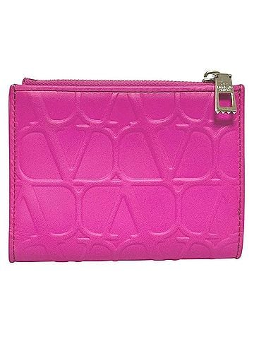 Valentino Valentino Women's Toile Iconograph Bi-fold Wallet, Pink Leather (view 2)