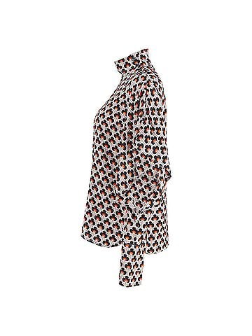 MARNI Marni Cutout Printed Turtleneck Top in Multicolor Silk (view 2)