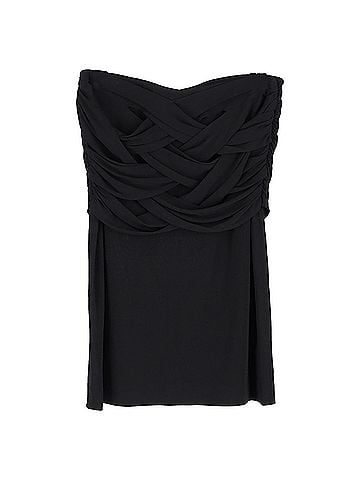 Escada  Escada Weave-Effect Tube Top in Black Cotton (view 1)
