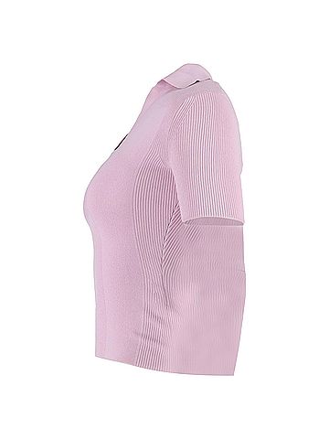 Jacquemus Jacquemus Open-Back Polo Sweater in Pink Viscose (view 2)