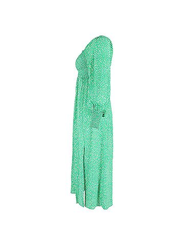 Rixo London Rixo Marianne Shirred Floral-Print Midi Dress in Green Viscose (view 2)