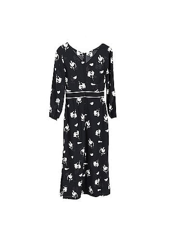Giorgio Armani Armani Exchange Floral printed Midi Dress in Black Polyester (view 2)