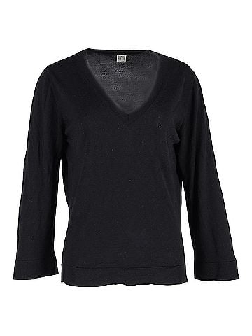 Totême Totême V-neck Sweater in Black Cashmere (view 1)