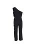 MSGM 100% Synthetic Black MSGM One-Shoulder Ruffle-Trimmed Jumpsuit In Black Polyester Size 10 - photo 3