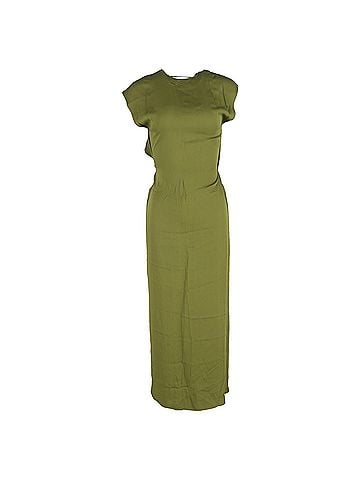 Christopher Esber Christopher Esber Cap-Sleeve Backless Maxi Dress in Green Viscose (view 1)