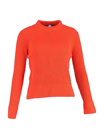 Prada  Prada Logo Printed Ribbed Sweater in Orange Wool (view 1)
