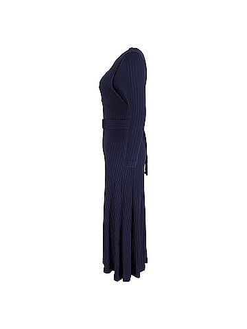 Altuzarra Altuzarra Masika Ribbed Midi Dress in Navy Blue Polyester (view 2)